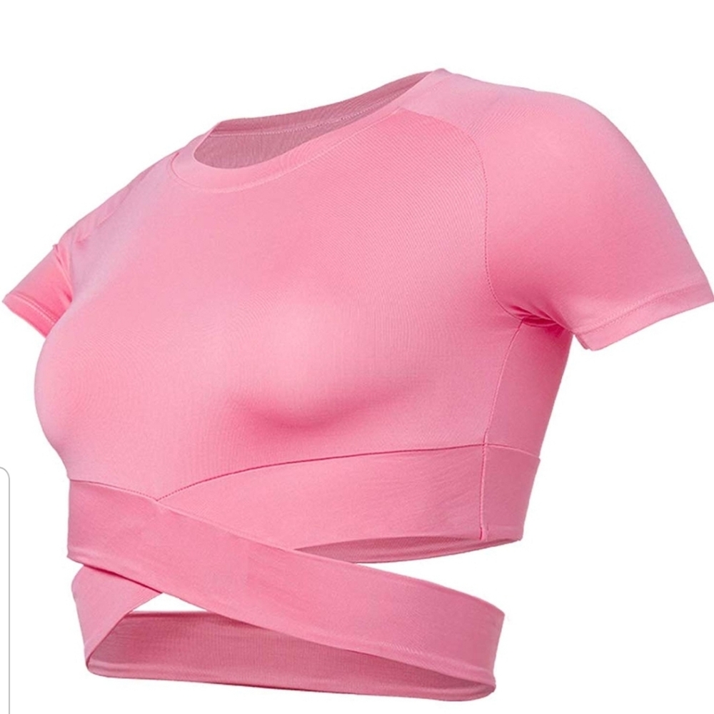 Pink Crop Workout Top